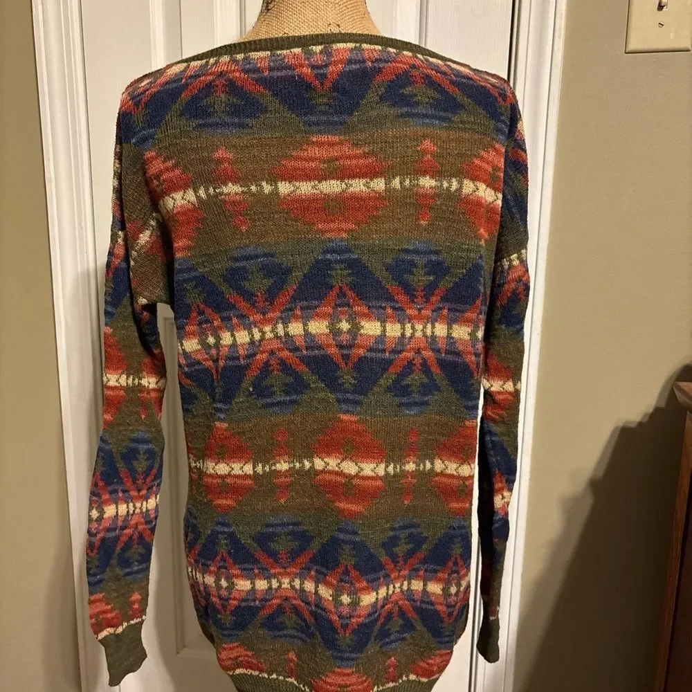 Ralph Lauren vintage Denim and Supply Aztec pattern Knit Sweater small - Picture 2 of 8